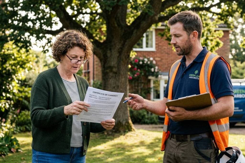 arborist insurance certificate of currency public liability