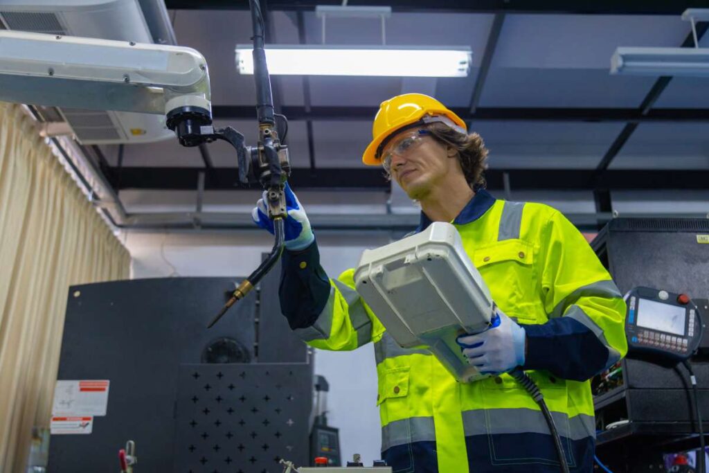 Robot engineers invent robots of the future that can replace humans.