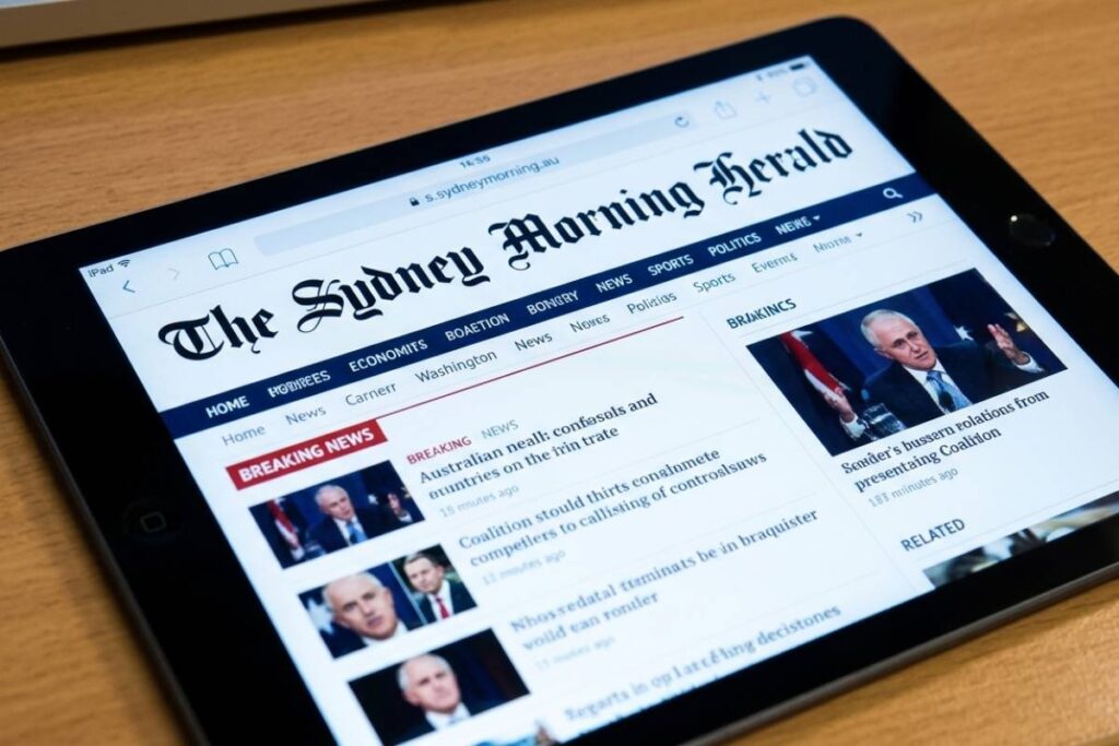 Sydney Morning Herald front page digital edition 2026